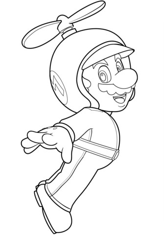 Propeller Mario Coloring Page